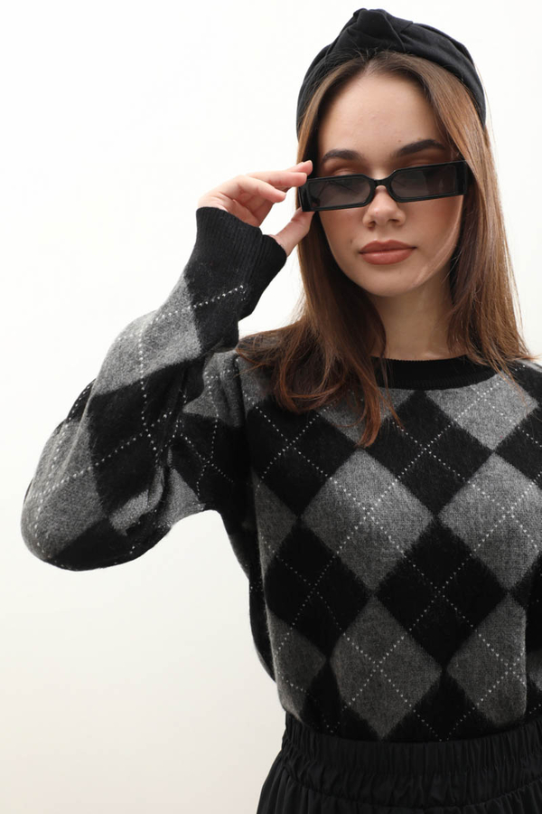 Baklava Desen Kazak Siyah - 2