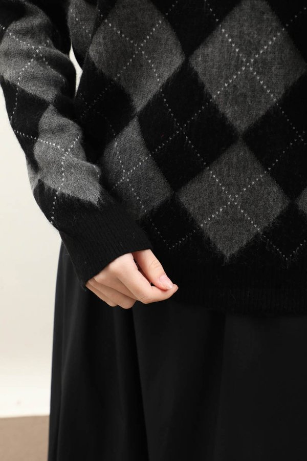 Baklava Desen Kazak Siyah - 5