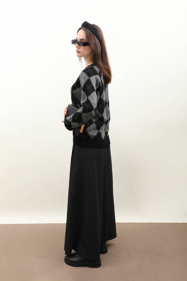 Baklava Desen Kazak Siyah - 7