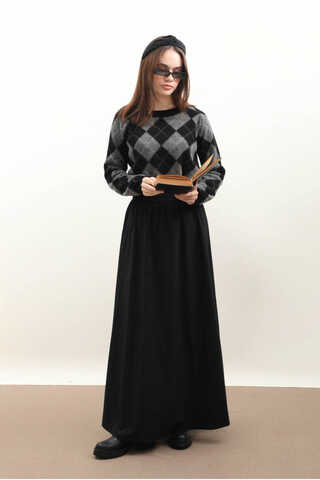 Baklava Desen Kazak Siyah - 8