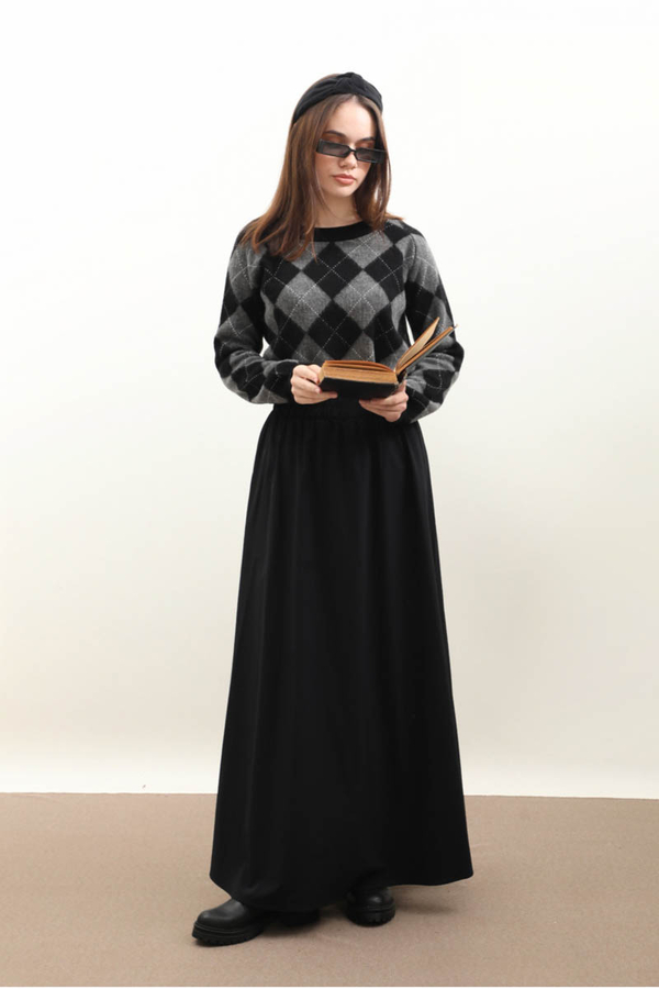 Baklava Desen Kazak Siyah - 8