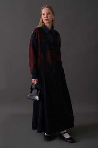 Baklava Desenli Hırka Lacivert - 8