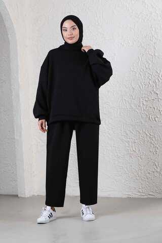 Baklava Patterned Sweat Suit Black - 1