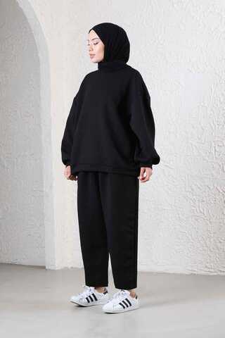 Baklava Patterned Sweat Suit Black - 2