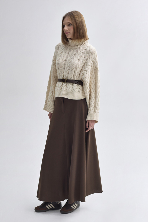 Balıkçı Yaka Crop Kazak Taş - 5