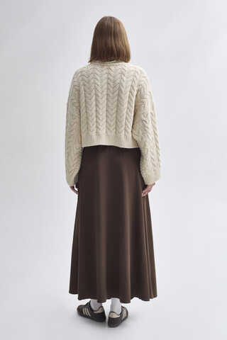 Balıkçı Yaka Crop Kazak Taş - 9