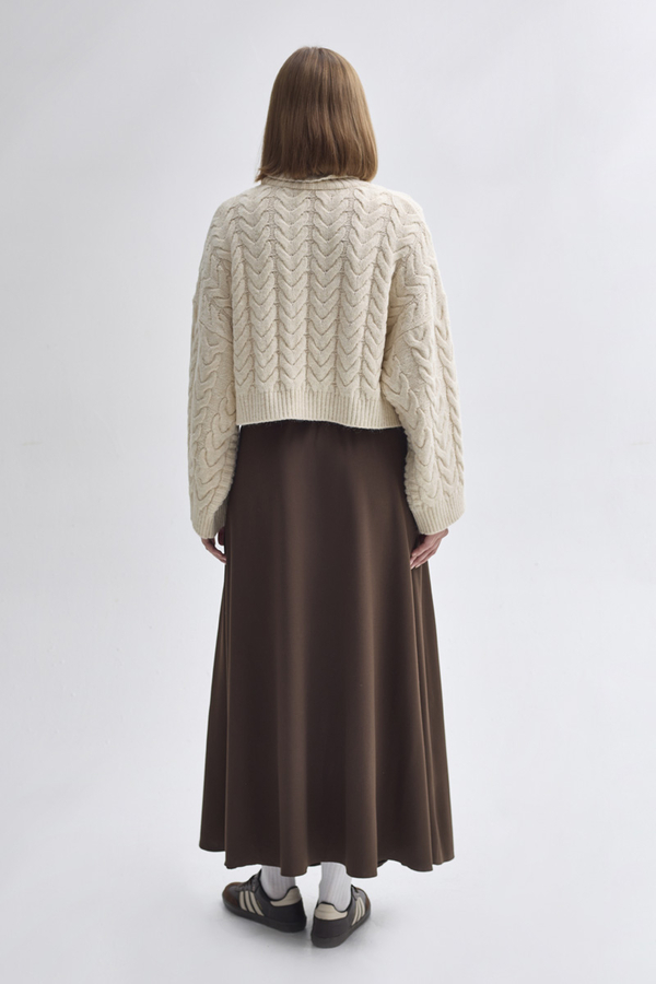 Balıkçı Yaka Crop Kazak Taş - 9