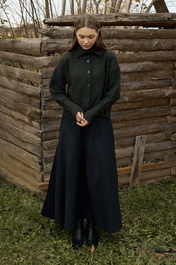 Balıkçı Yaka Hırka Haki - 9