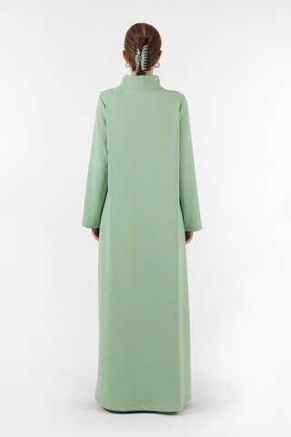 Balıkçı Yaka Nervür Detaylı Elbise Mint - 6