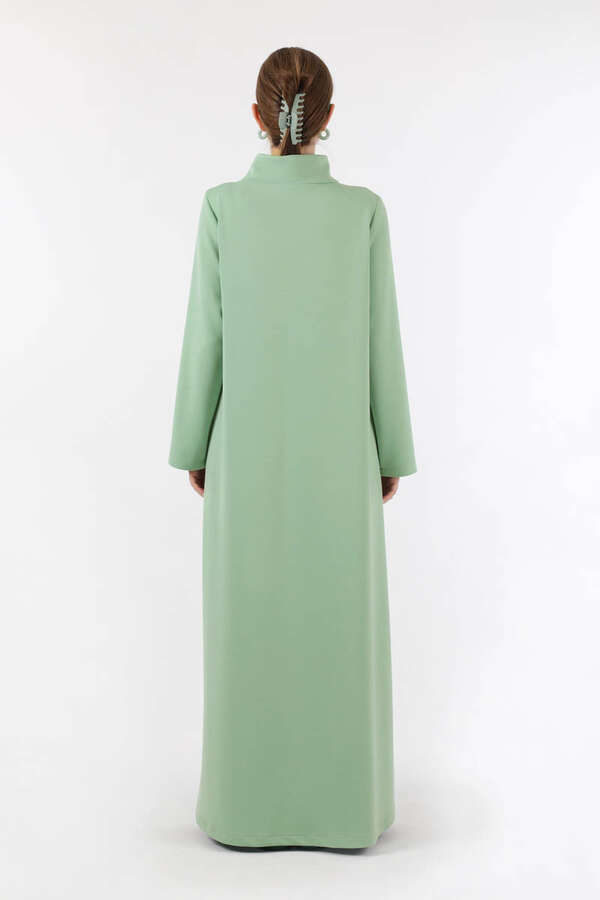 Balıkçı Yaka Nervür Detaylı Elbise Mint - 6