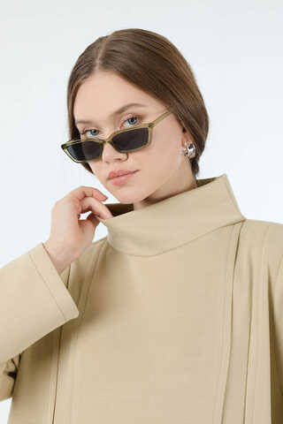 Balıkçı Yaka Nervür Detaylı Elbise Taş - 4