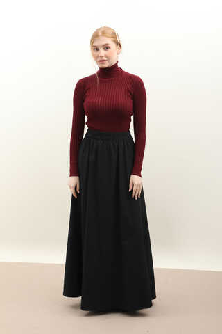 Balıkçı Yaka Triko Body Bordo - 1