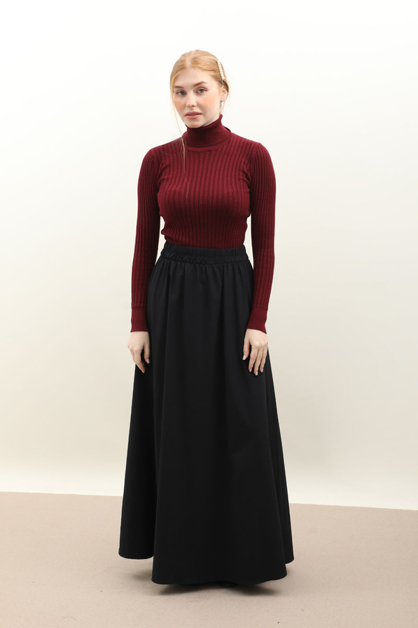 Balıkçı Yaka Triko Body Bordo - 1