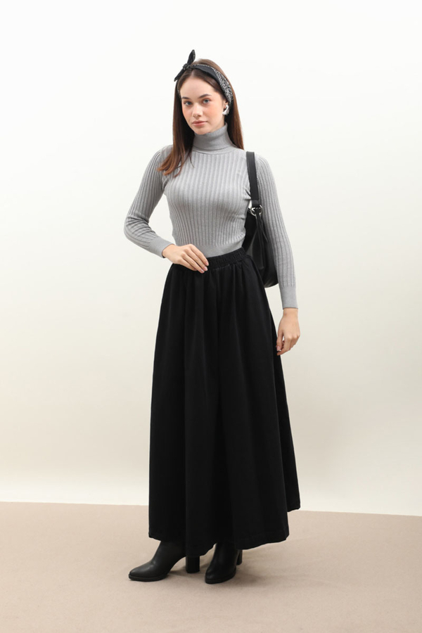 Balıkçı Yaka Triko Body Gri - 1