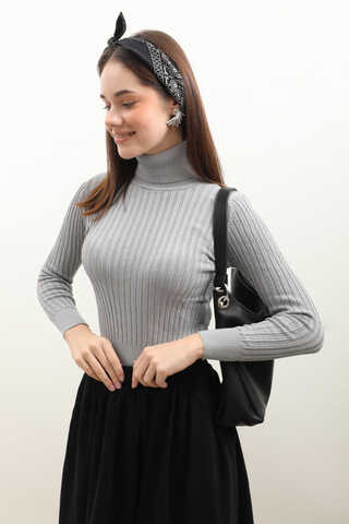 Balıkçı Yaka Triko Body Gri - 5