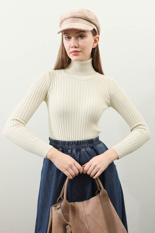 Balıkçı Yaka Triko Body Krem - 3