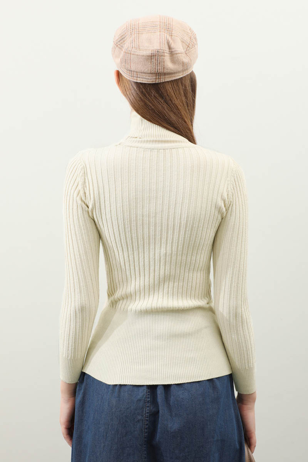 Balıkçı Yaka Triko Body Krem - 5