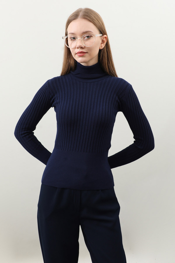 Balıkçı Yaka Triko Body Lacivert 