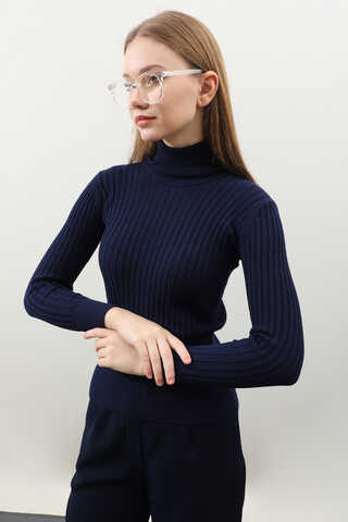 Balıkçı Yaka Triko Body Lacivert - 3