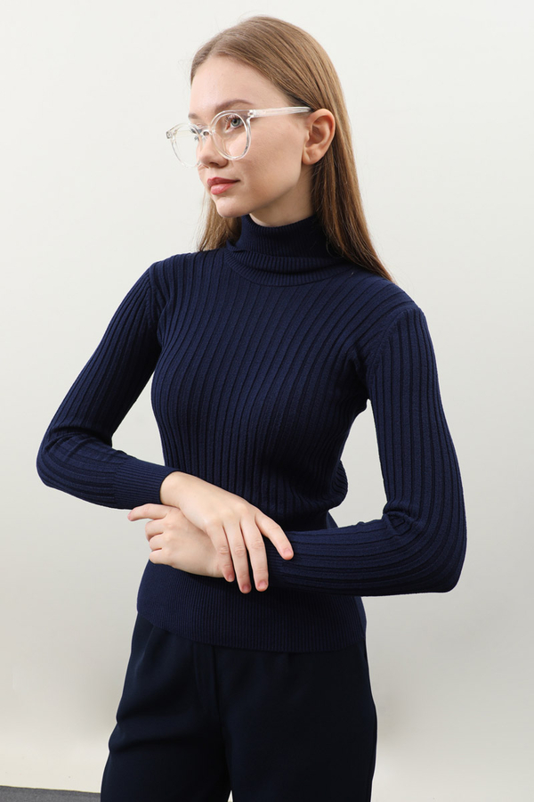 Balıkçı Yaka Triko Body Lacivert - 3