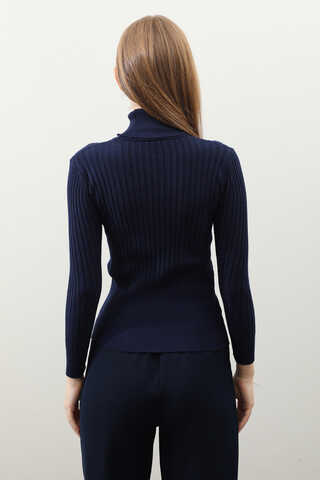 Balıkçı Yaka Triko Body Lacivert - 6
