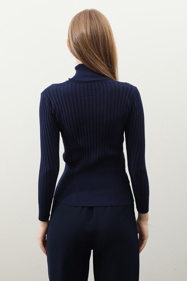 Balıkçı Yaka Triko Body Lacivert - 6