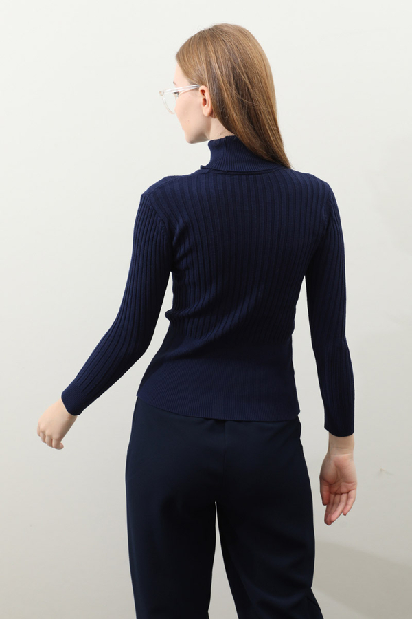 Balıkçı Yaka Triko Body Lacivert - 7