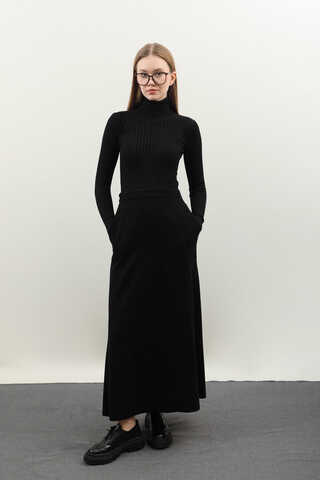 Balıkçı Yaka Triko Body Siyah - 1