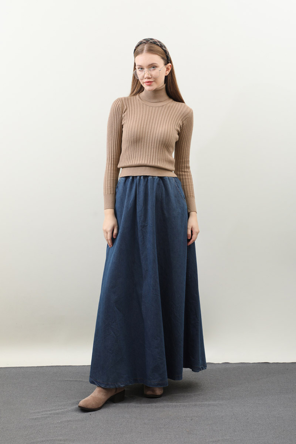 Balıkçı Yaka Triko Body Taba - 1