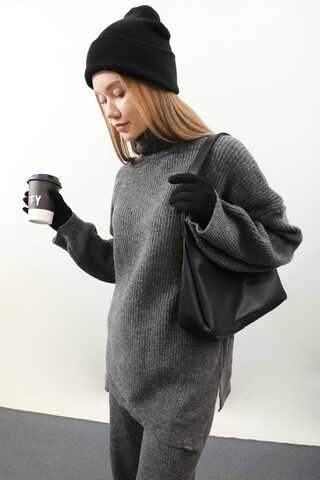 Balıkçı Yaka Triko Takım Antrasit - 4