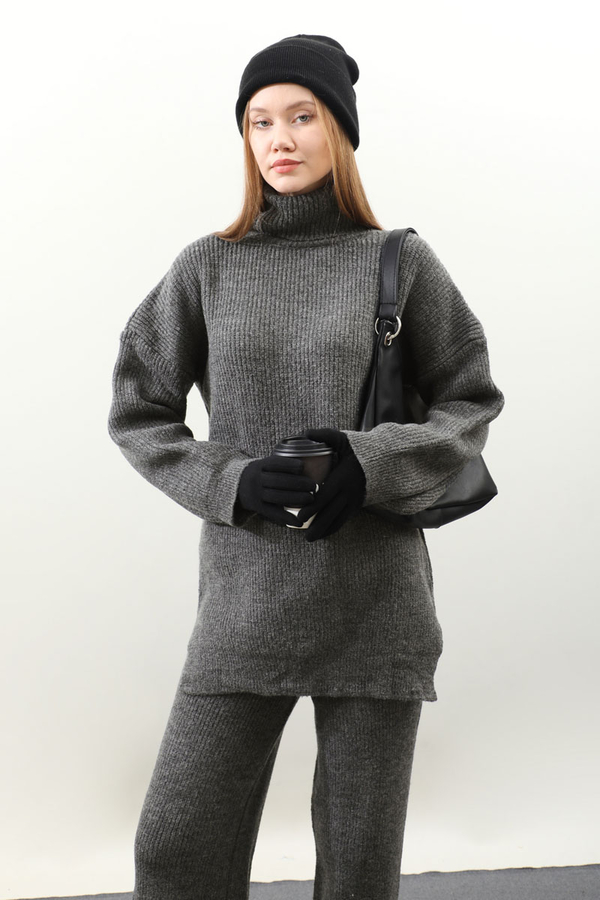 Balıkçı Yaka Triko Takım Antrasit - 7