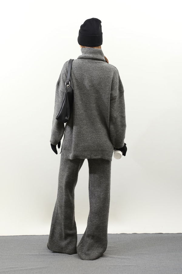 Balıkçı Yaka Triko Takım Antrasit - 8