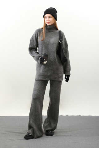 Balıkçı Yaka Triko Takım Antrasit - 1