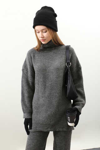 Balıkçı Yaka Triko Takım Antrasit - 6