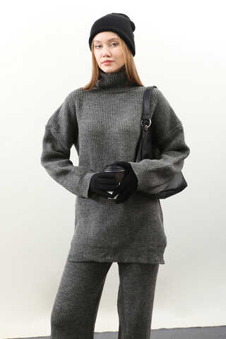 Balıkçı Yaka Triko Takım Antrasit - 7