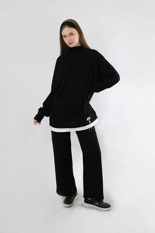 Balıkçı Yaka Triko Takım Siyah - 3