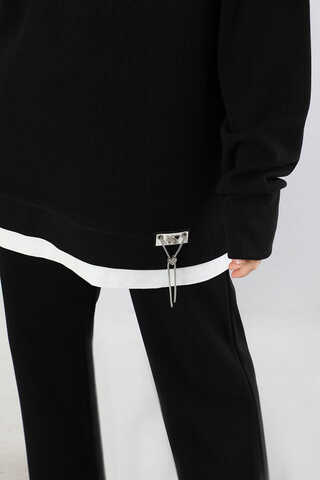 Balıkçı Yaka Triko Takım Siyah - 5