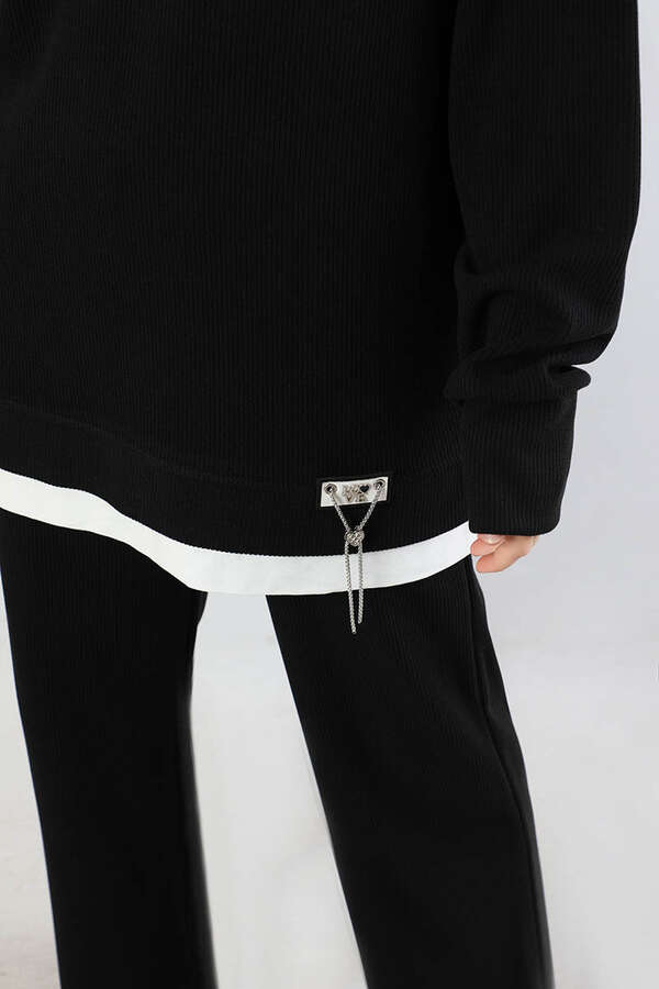 Balıkçı Yaka Triko Takım Siyah - 5