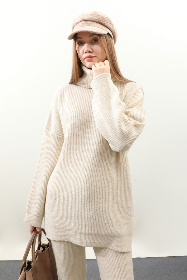 Balıkçı Yaka Triko Takım Taş 