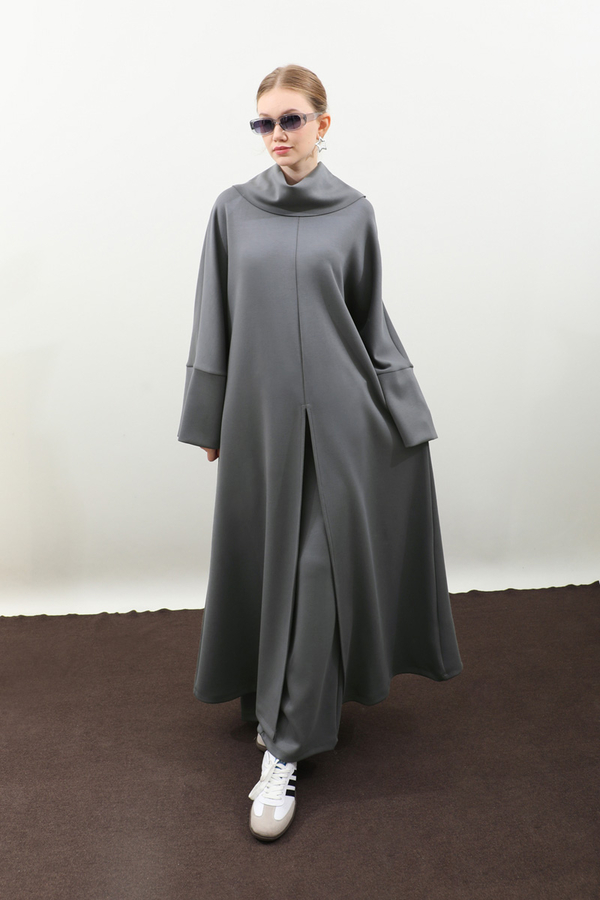 Balıkçı Yaka Tunik Takım Antrasit - 14