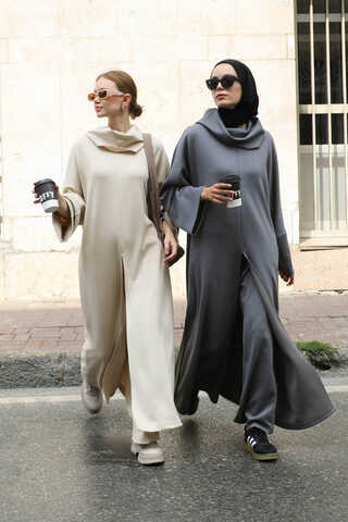 Balıkçı Yaka Tunik Takım Antrasit - 8