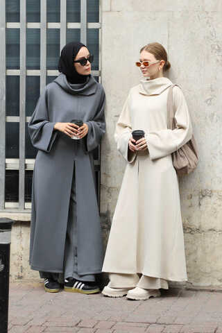 Balıkçı Yaka Tunik Takım Antrasit - 5