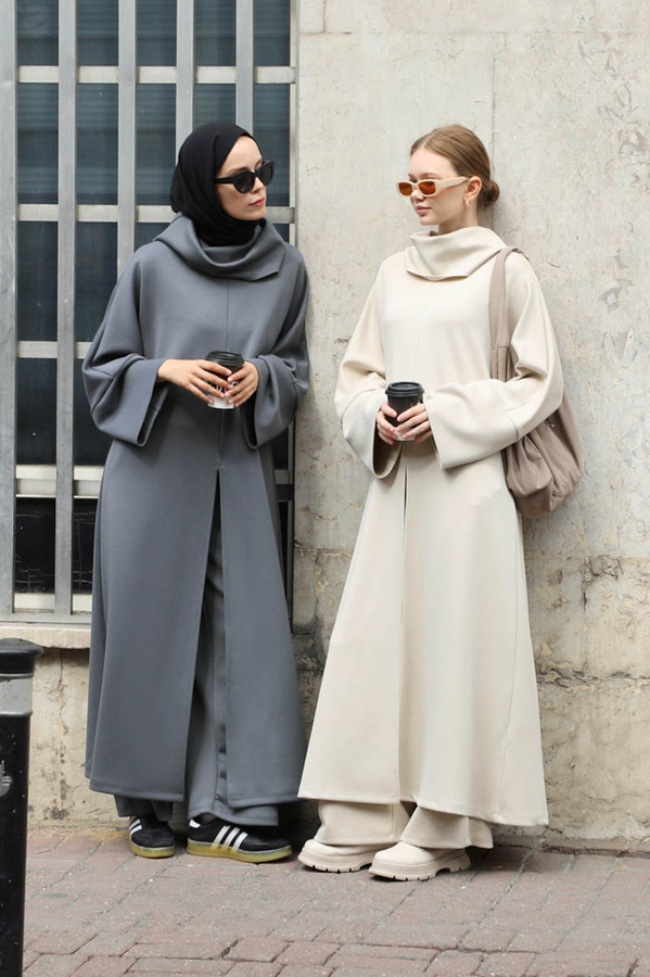 Balıkçı Yaka Tunik Takım Antrasit - 5