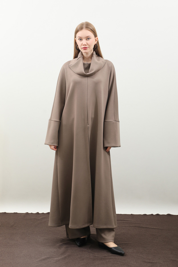 Balıkçı Yaka Tunik Takım Toprak - 1