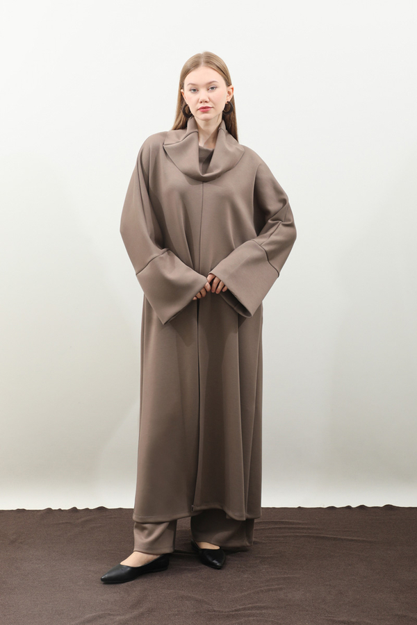 Balıkçı Yaka Tunik Takım Toprak - 2