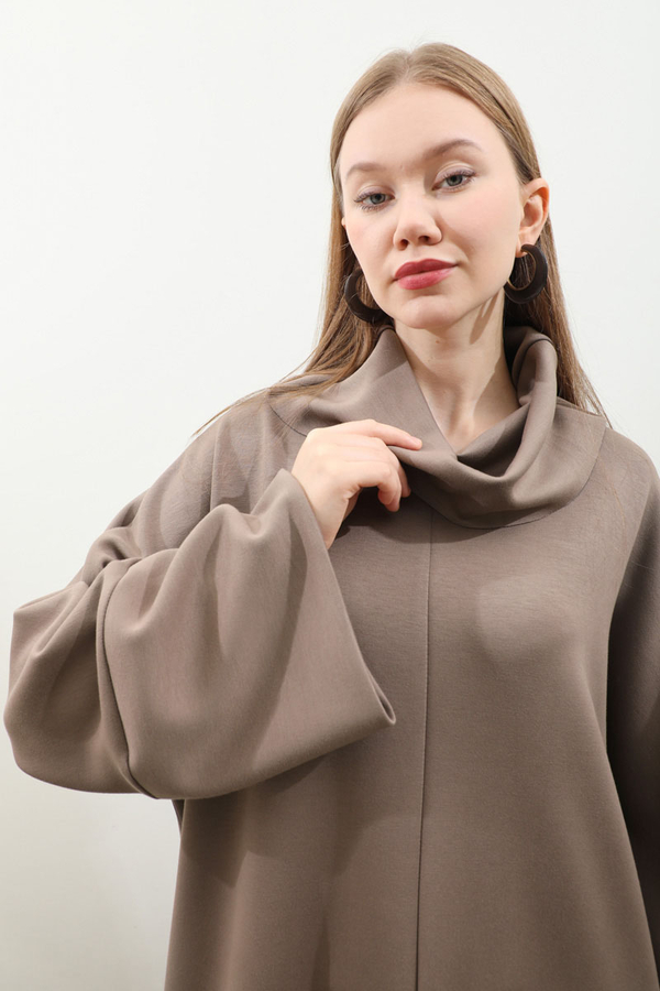 Balıkçı Yaka Tunik Takım Toprak - 7