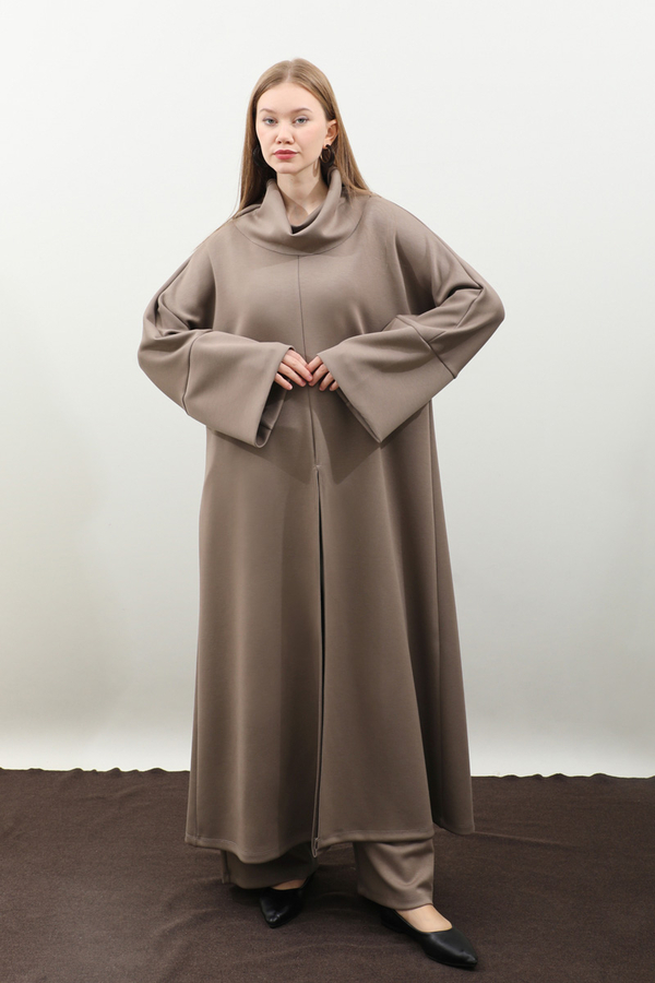 Balıkçı Yaka Tunik Takım Toprak - 3