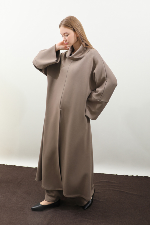 Balıkçı Yaka Tunik Takım Toprak - 4