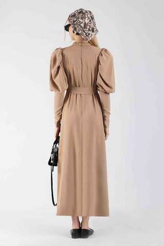 Balloon Sleeve Dress Mink - 5