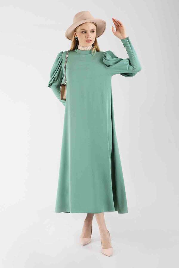Balloon Sleeve Dress Mint - 3